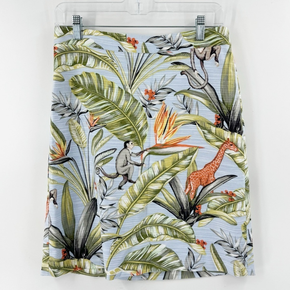 ✅ ANN TAYLOR MONKEY/PALM PENCIL SKIRT LINED SIZE 6